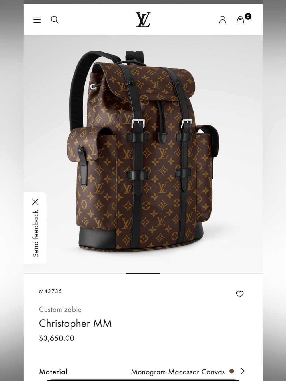 Louis Vuitton Christopher MM book bag